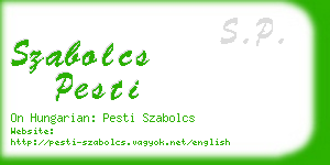 szabolcs pesti business card